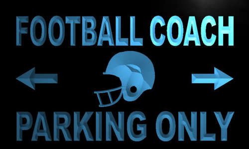 Football Coach Parking Only Neon Light Sign